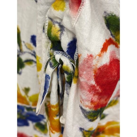 John Mark blue floral tunic, large, resort, casual, bloomcore, feminine, artsy - Picture 5 of 7